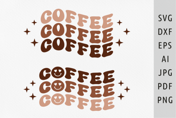 Coffee Wavy Svg Retro Coffee Smile Svg Review