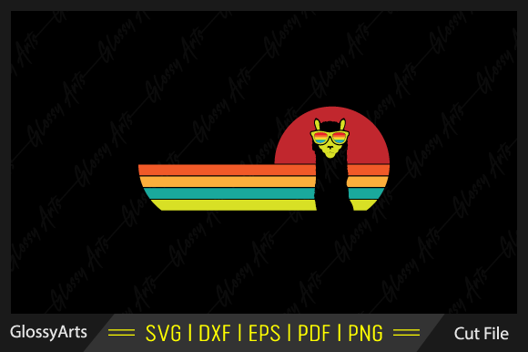 Llama Alpaca Retro Vintage Svg Cut File