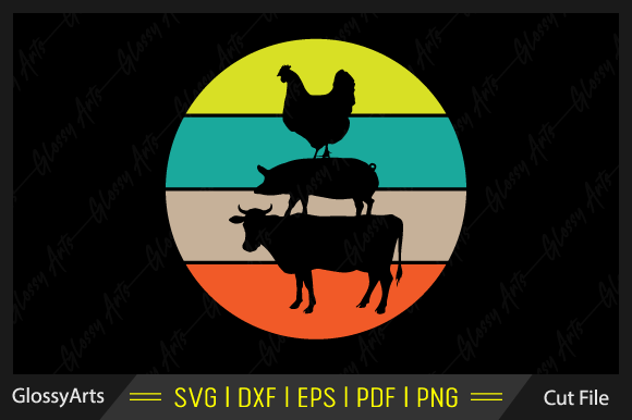Pig Cow Chicken Retro Vintage Svg File Review