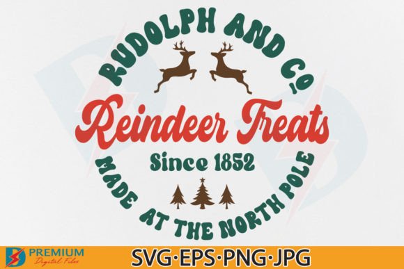 Retro Christmas SVG: Rudolph Review for Embroidery