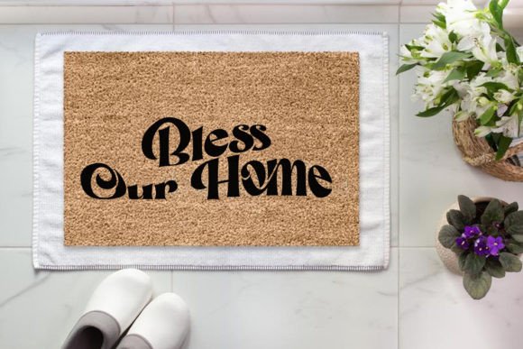 Retro Doormat SVG Design, Bless Our Ho