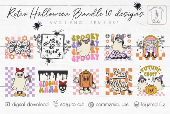 Retro Halloween SVG Bundle Witch Quotes